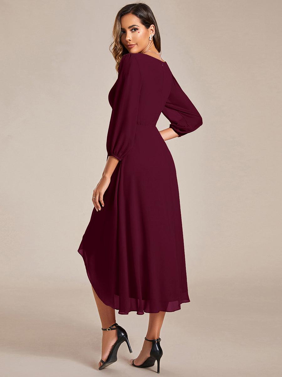 ever BRIAR|See-Through 3/4 Sleeves V-Neck A-Line Chiffon Wedding Guest Dress