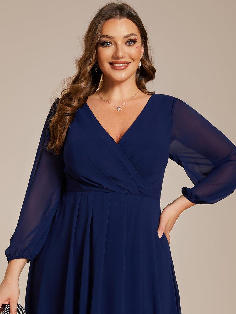 ever BRIAR|3/4 Sleeves Asymmetrical Hem A-Line Midi Bridesmaid Dress