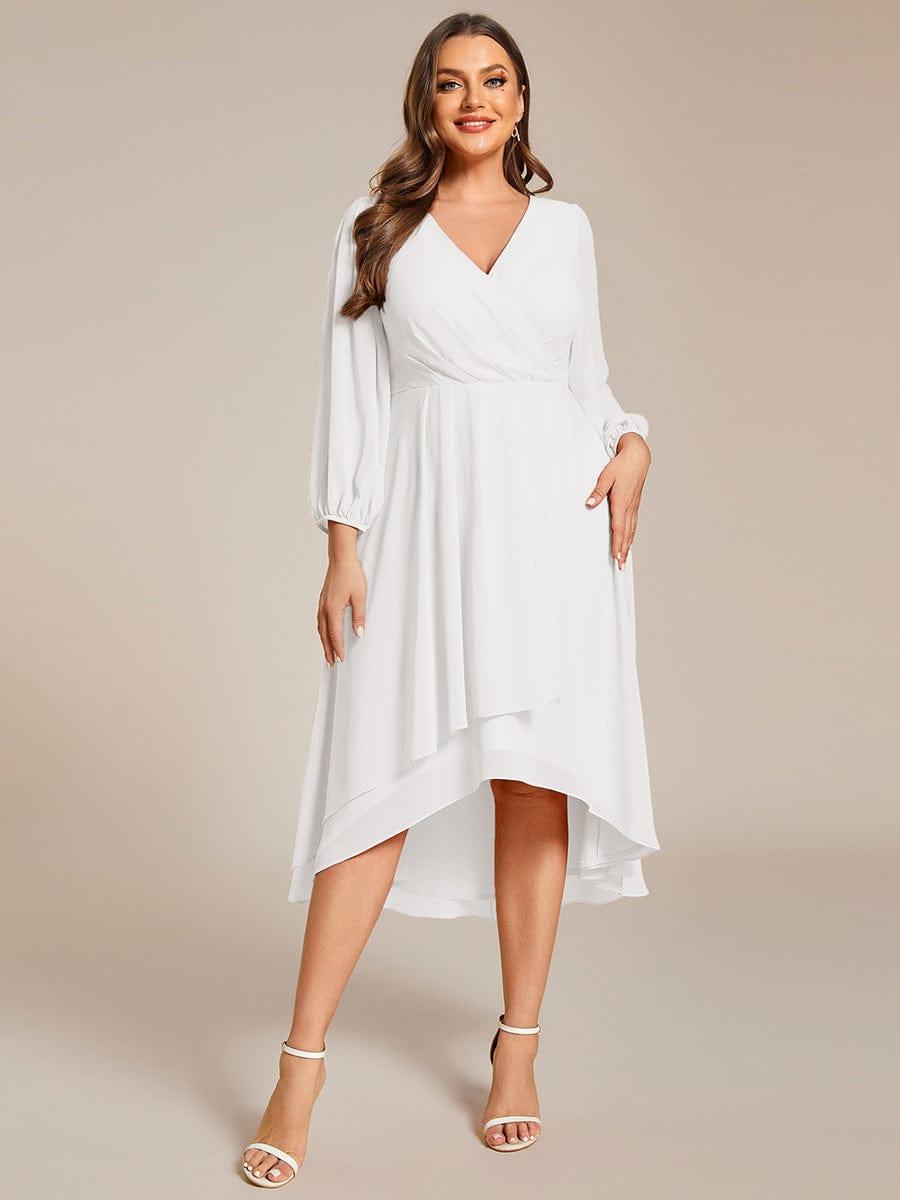 ever BRIAR|3/4 Sleeves Asymmetrical Hem A-Line Midi Bridesmaid Dress