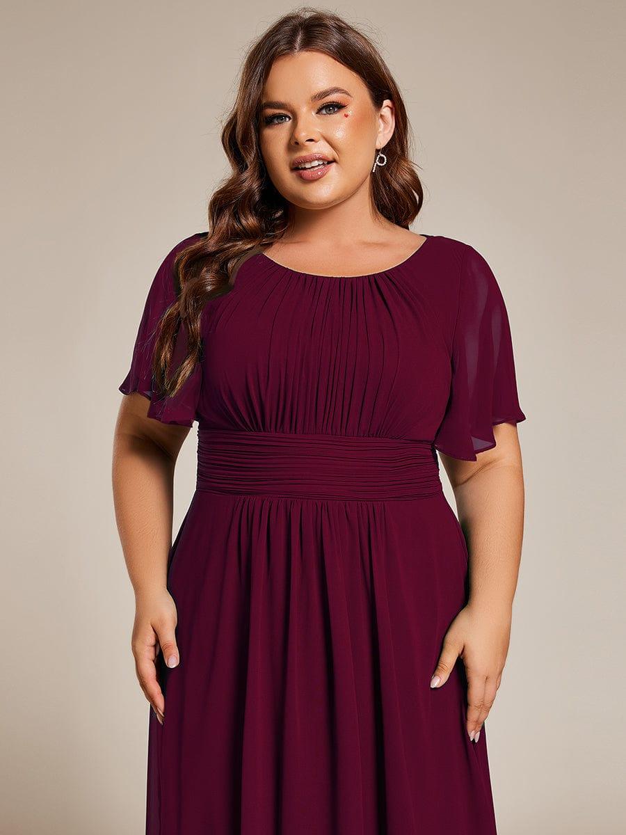 ever EDEN|Flowy Chiffon Round Neckline A-Line Knee Length Bridesmaid Dress