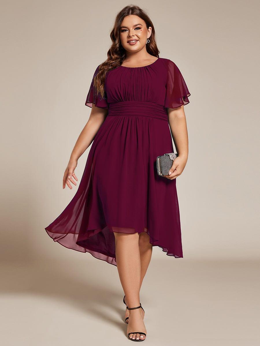 ever EDEN|Flowy Chiffon Round Neckline A-Line Knee Length Bridesmaid Dress