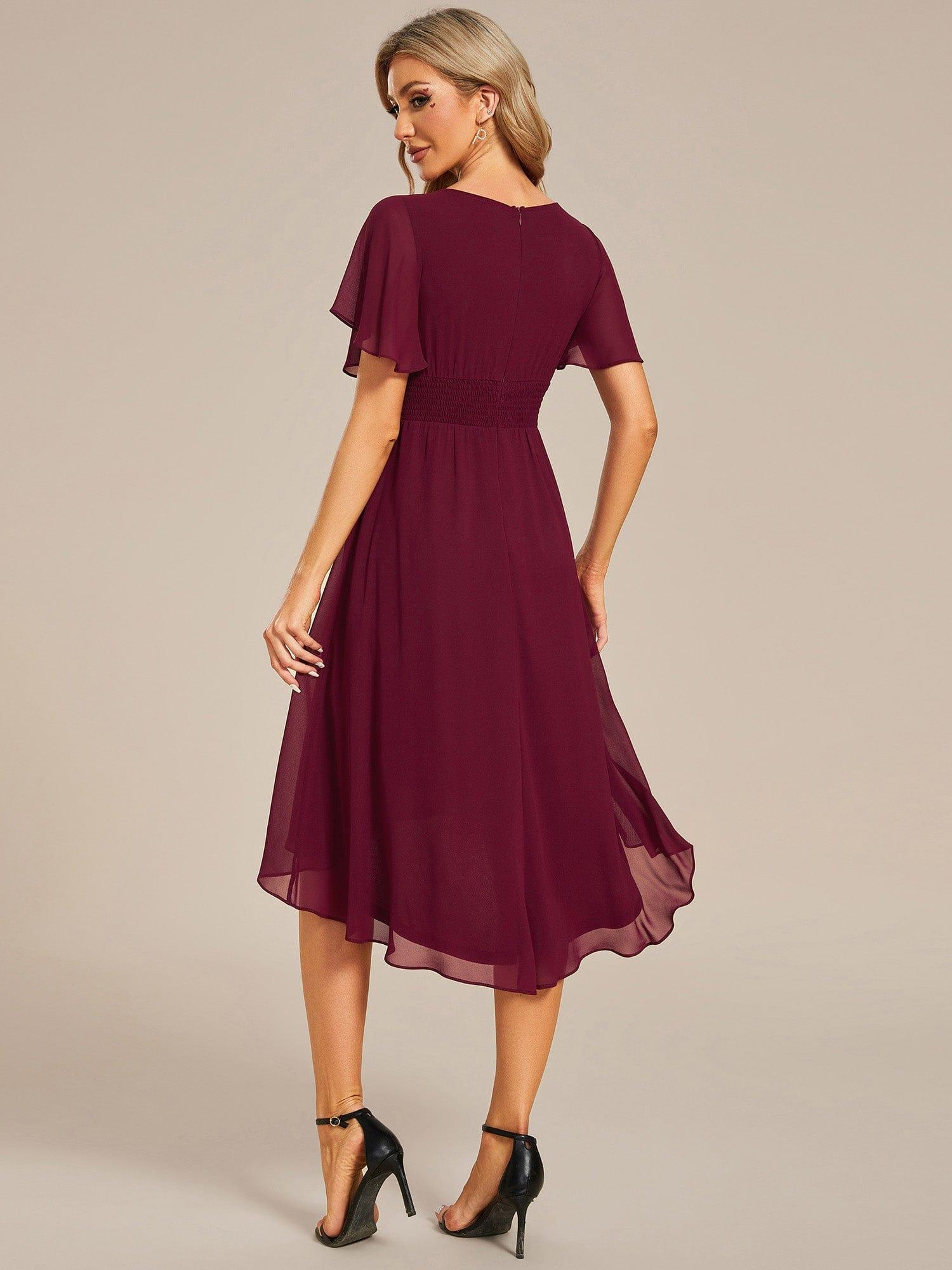 ever EDEN|Flowy Chiffon Round Neckline A-Line Knee Length Bridesmaid Dress