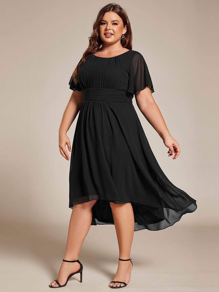 ever EDEN|Flowy Chiffon Round Neckline A-Line Knee Length Bridesmaid Dress