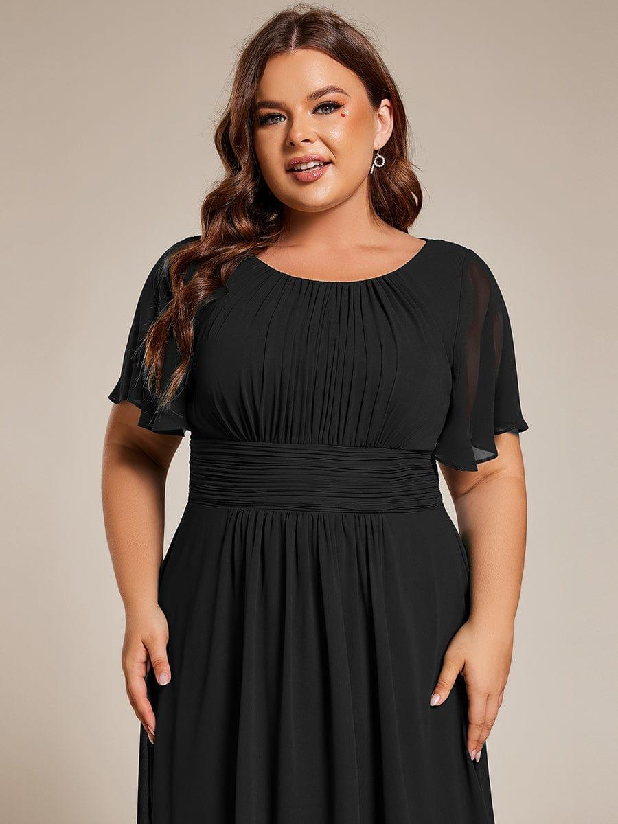 ever EDEN|Flowy Chiffon Round Neckline A-Line Knee Length Bridesmaid Dress
