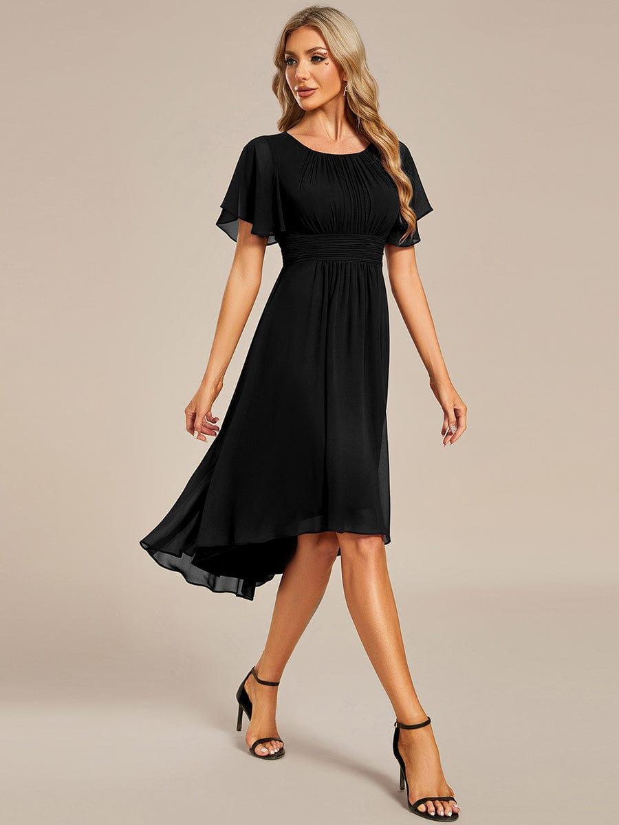 ever EDEN|Flowy Chiffon Round Neckline A-Line Knee Length Bridesmaid Dress