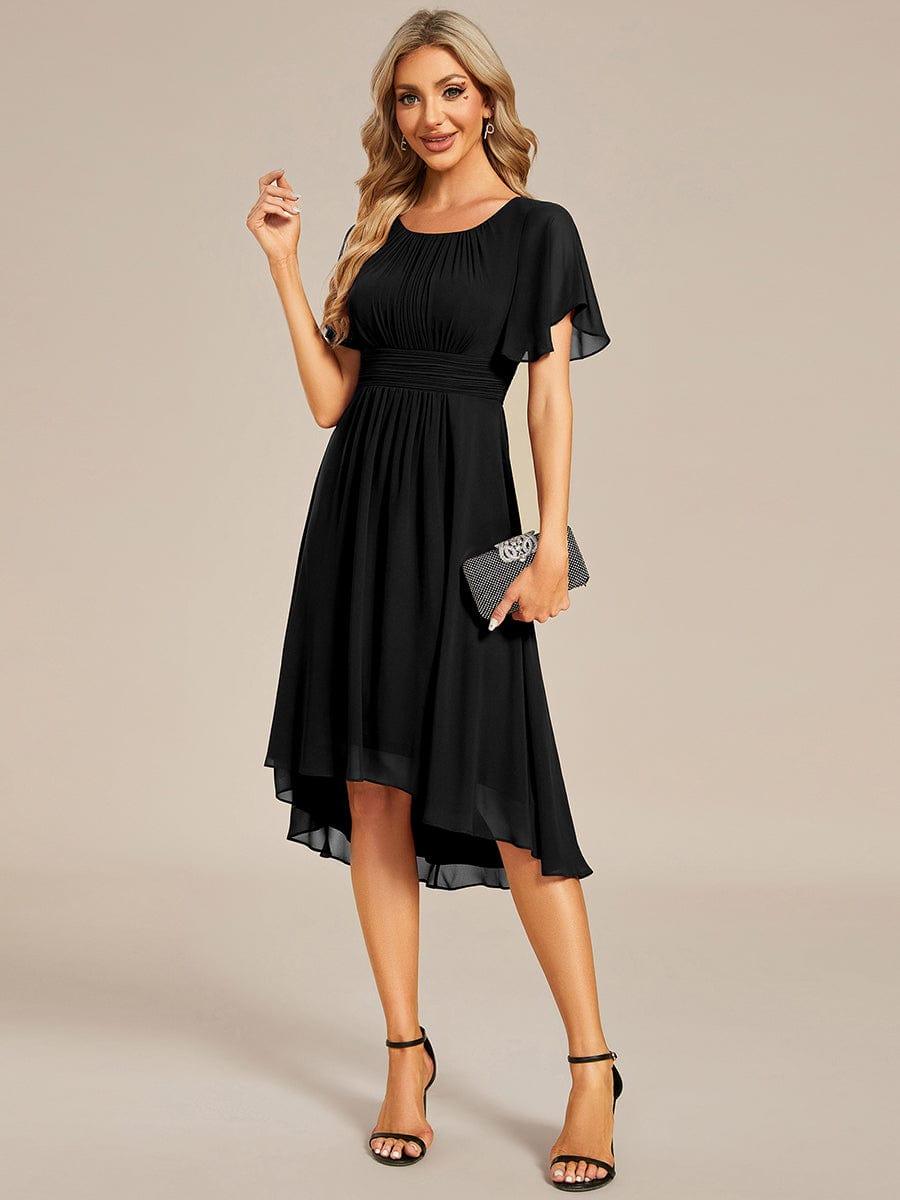 ever EDEN|Flowy Chiffon Round Neckline A-Line Knee Length Bridesmaid Dress