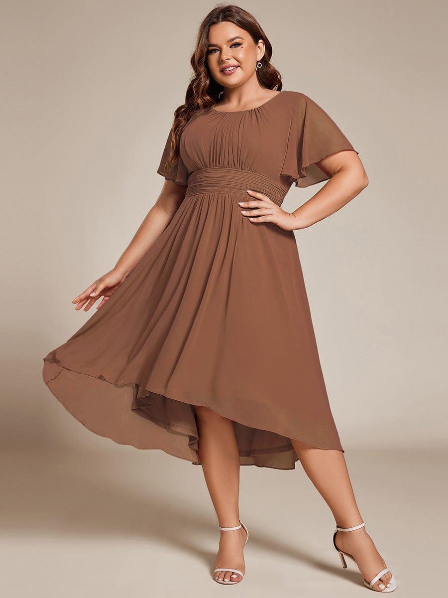 ever EDEN|Flowy Chiffon Round Neckline A-Line Knee Length Bridesmaid Dress