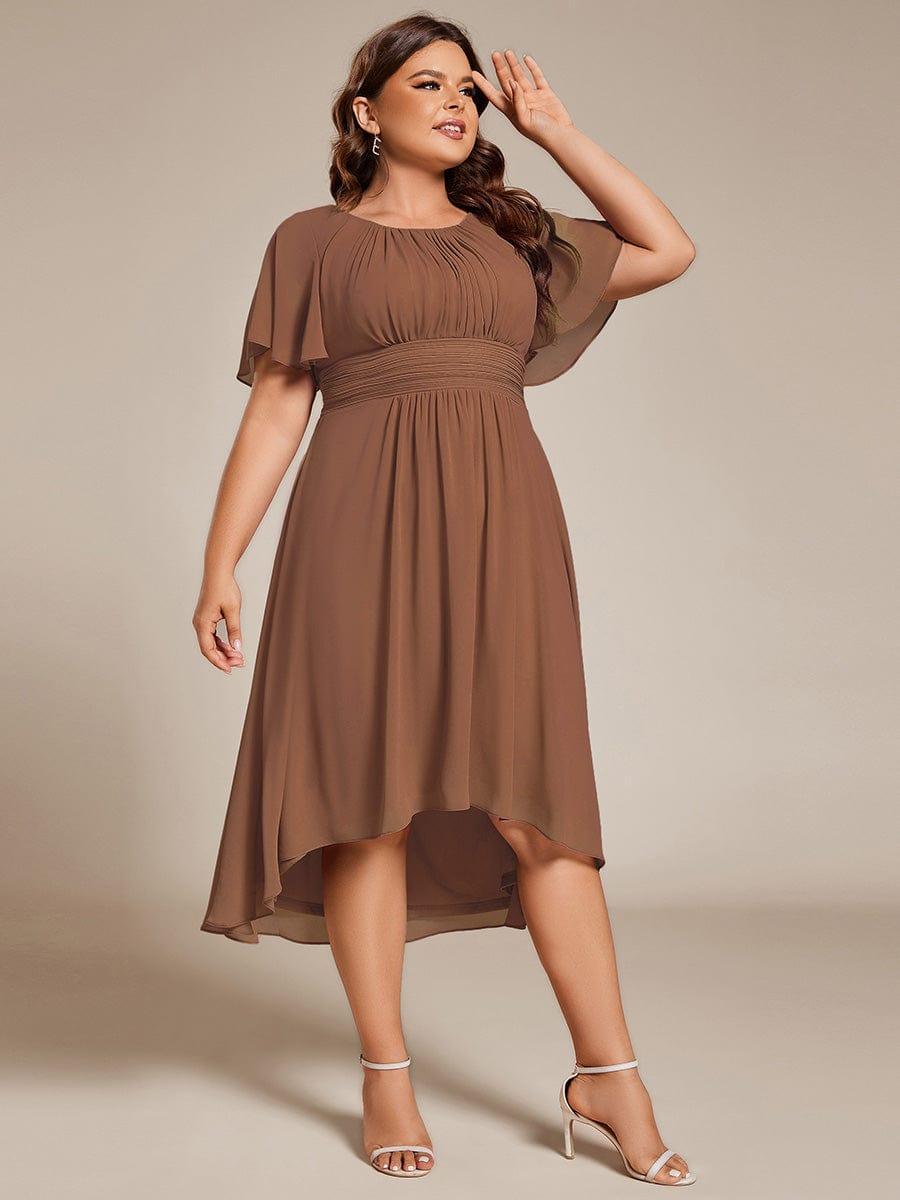 ever EDEN|Flowy Chiffon Round Neckline A-Line Knee Length Bridesmaid Dress