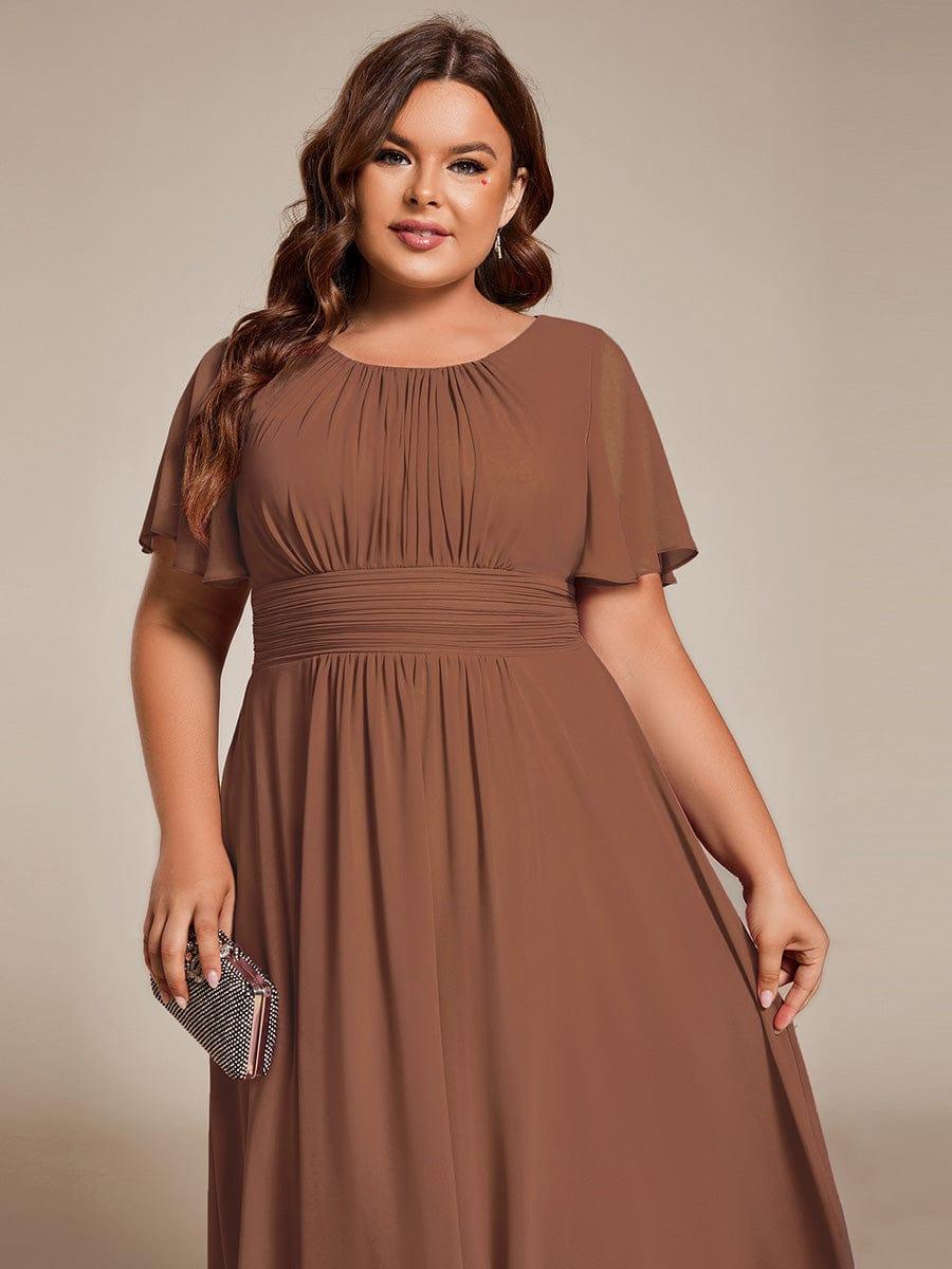 ever EDEN|Flowy Chiffon Round Neckline A-Line Knee Length Bridesmaid Dress