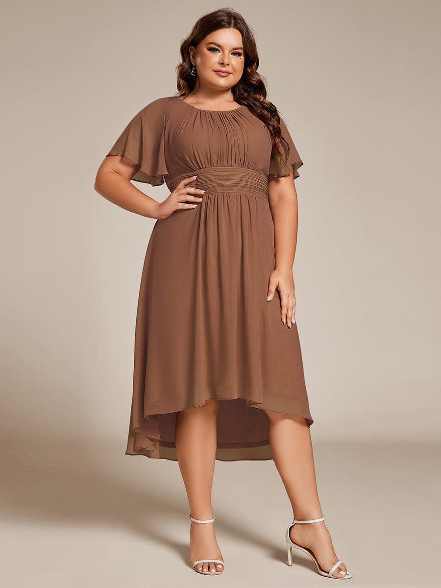 ever EDEN|Flowy Chiffon Round Neckline A-Line Knee Length Bridesmaid Dress