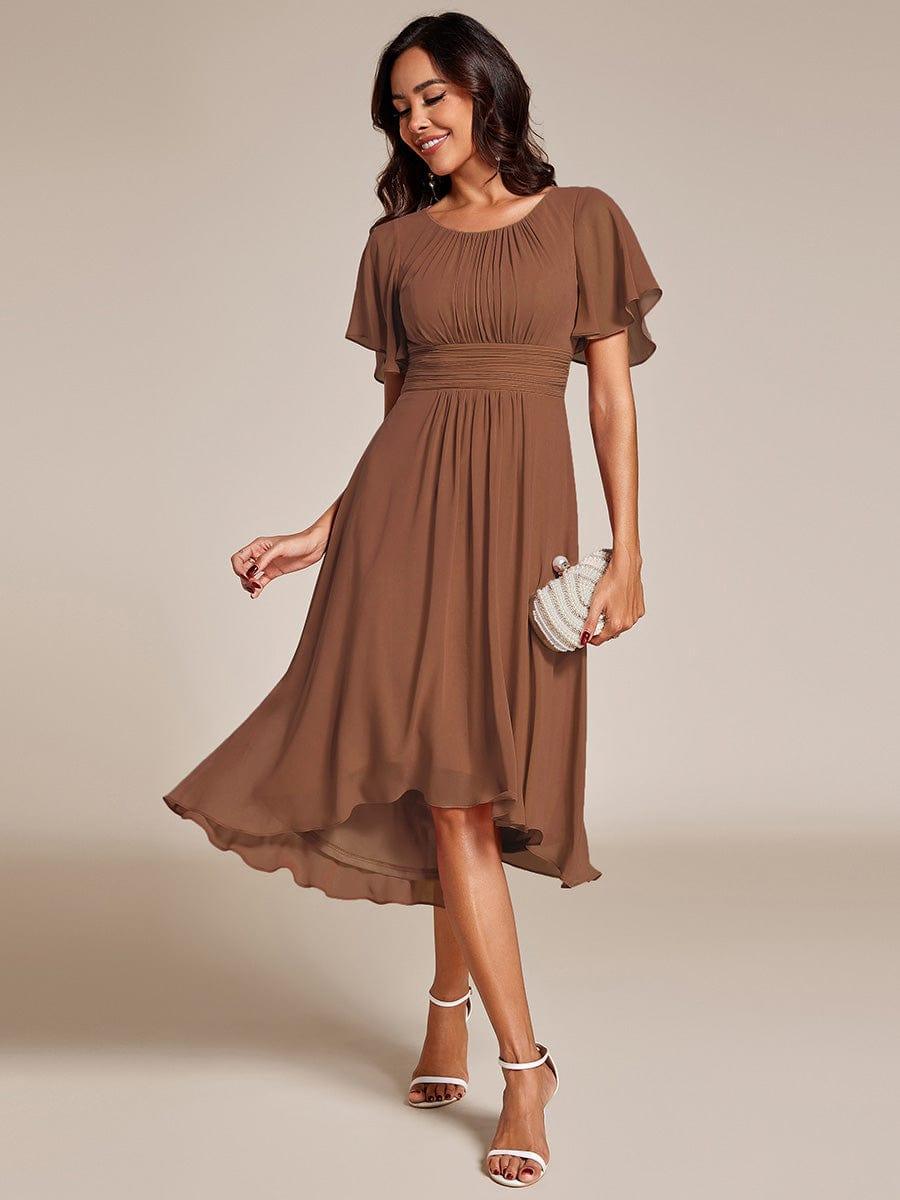 ever EDEN|Flowy Chiffon Round Neckline A-Line Knee Length Bridesmaid Dress