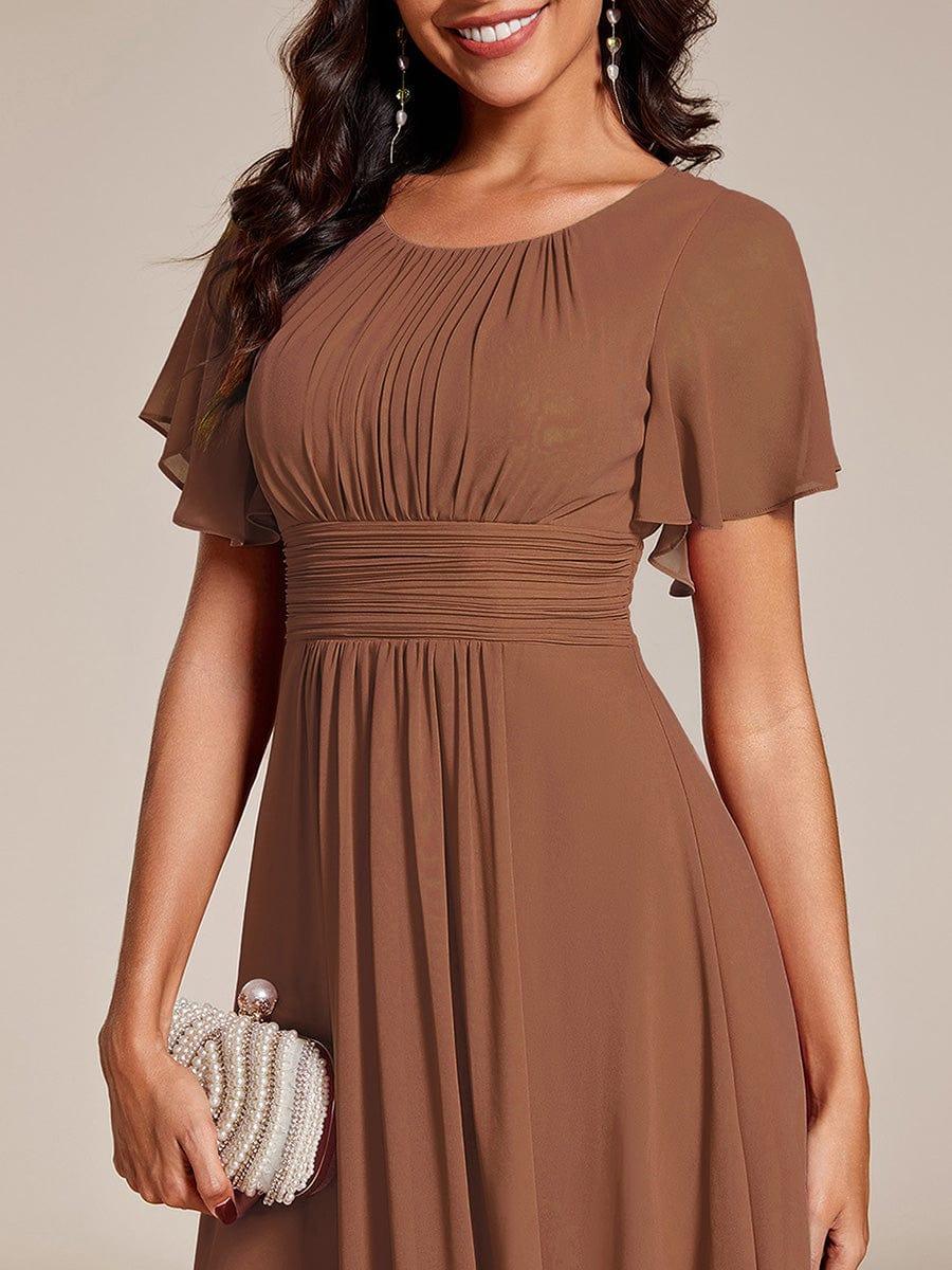 ever EDEN|Flowy Chiffon Round Neckline A-Line Knee Length Bridesmaid Dress