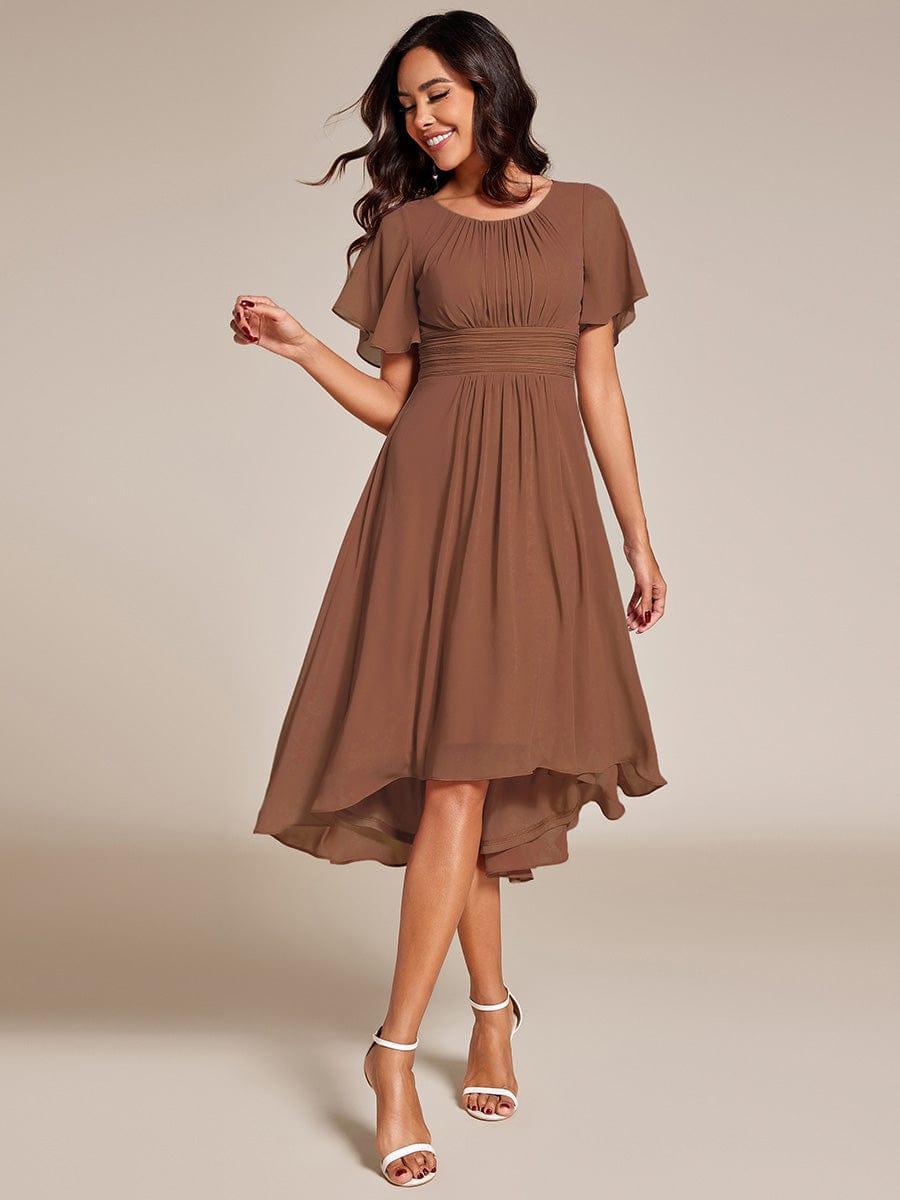 ever EDEN|Flowy Chiffon Round Neckline A-Line Knee Length Bridesmaid Dress