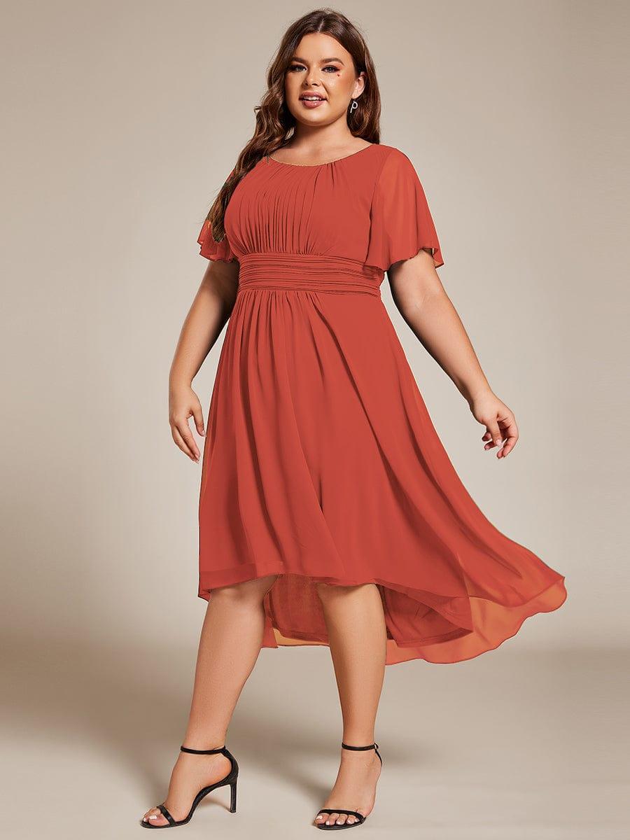 ever EDEN|Flowy Chiffon Round Neckline A-Line Knee Length Bridesmaid Dress