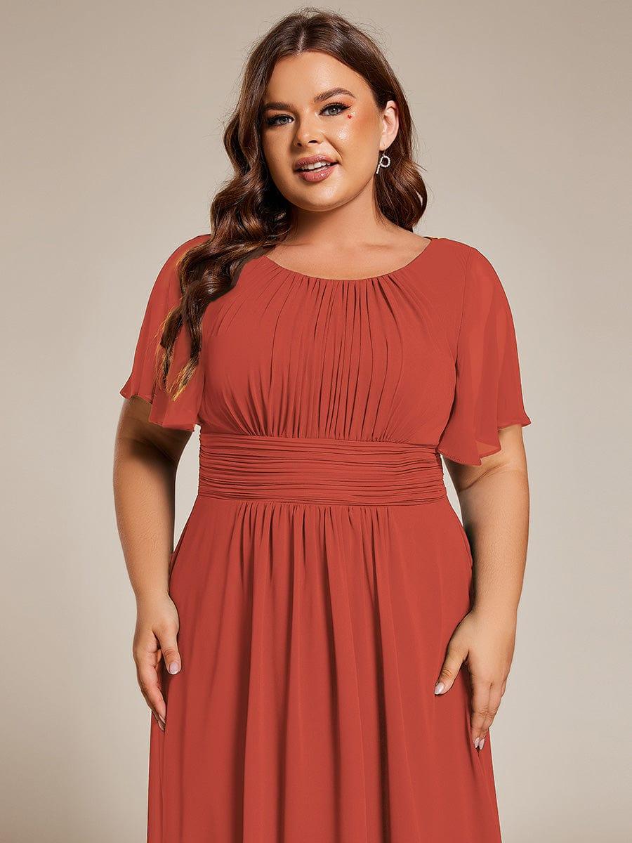 ever EDEN|Flowy Chiffon Round Neckline A-Line Knee Length Bridesmaid Dress