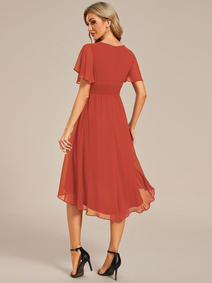 ever EDEN|Flowy Chiffon Round Neckline A-Line Knee Length Bridesmaid Dress