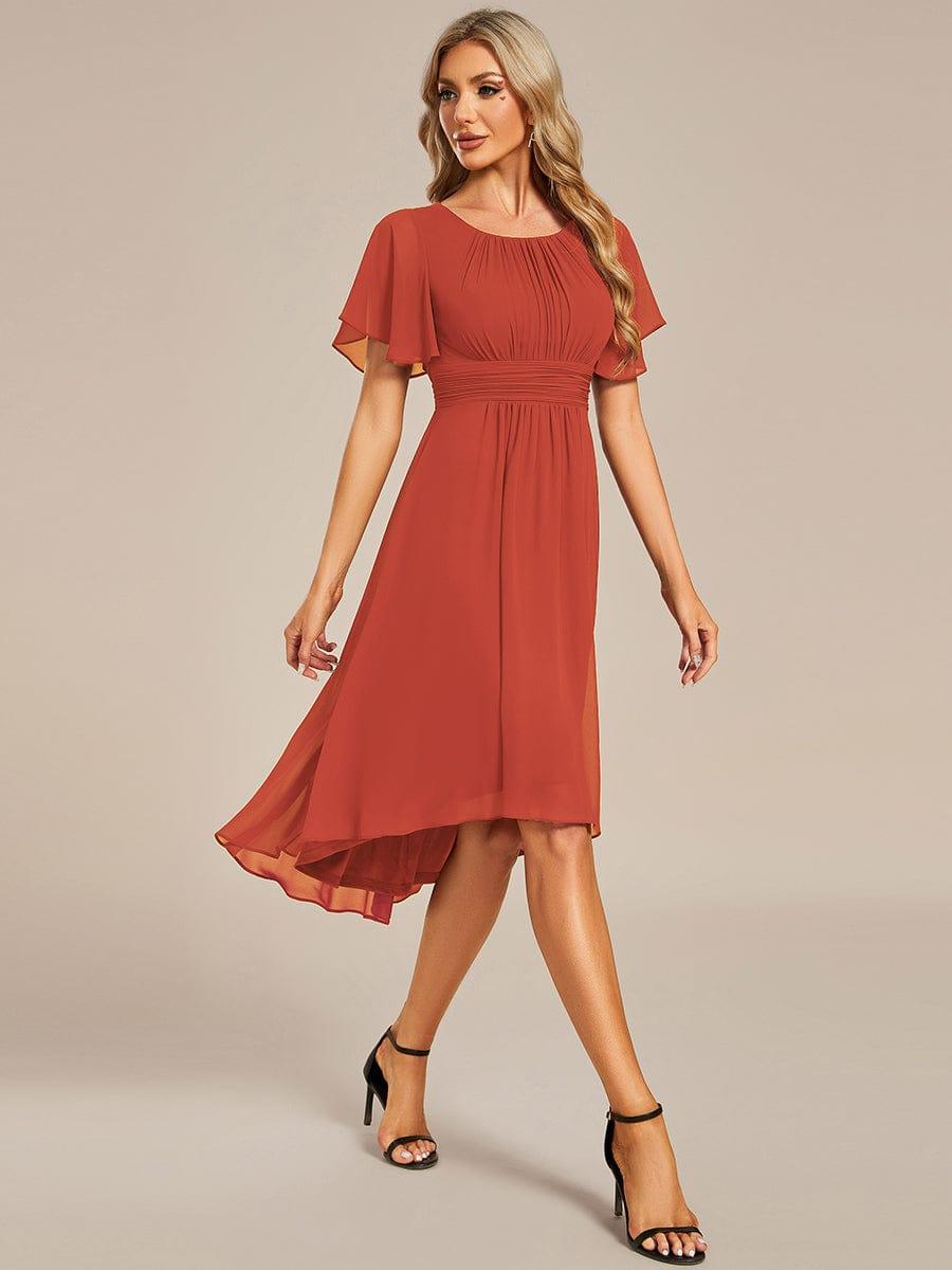 ever EDEN|Flowy Chiffon Round Neckline A-Line Knee Length Bridesmaid Dress