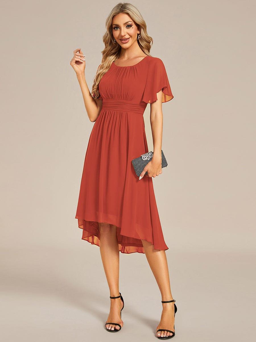 ever EDEN|Flowy Chiffon Round Neckline A-Line Knee Length Bridesmaid Dress