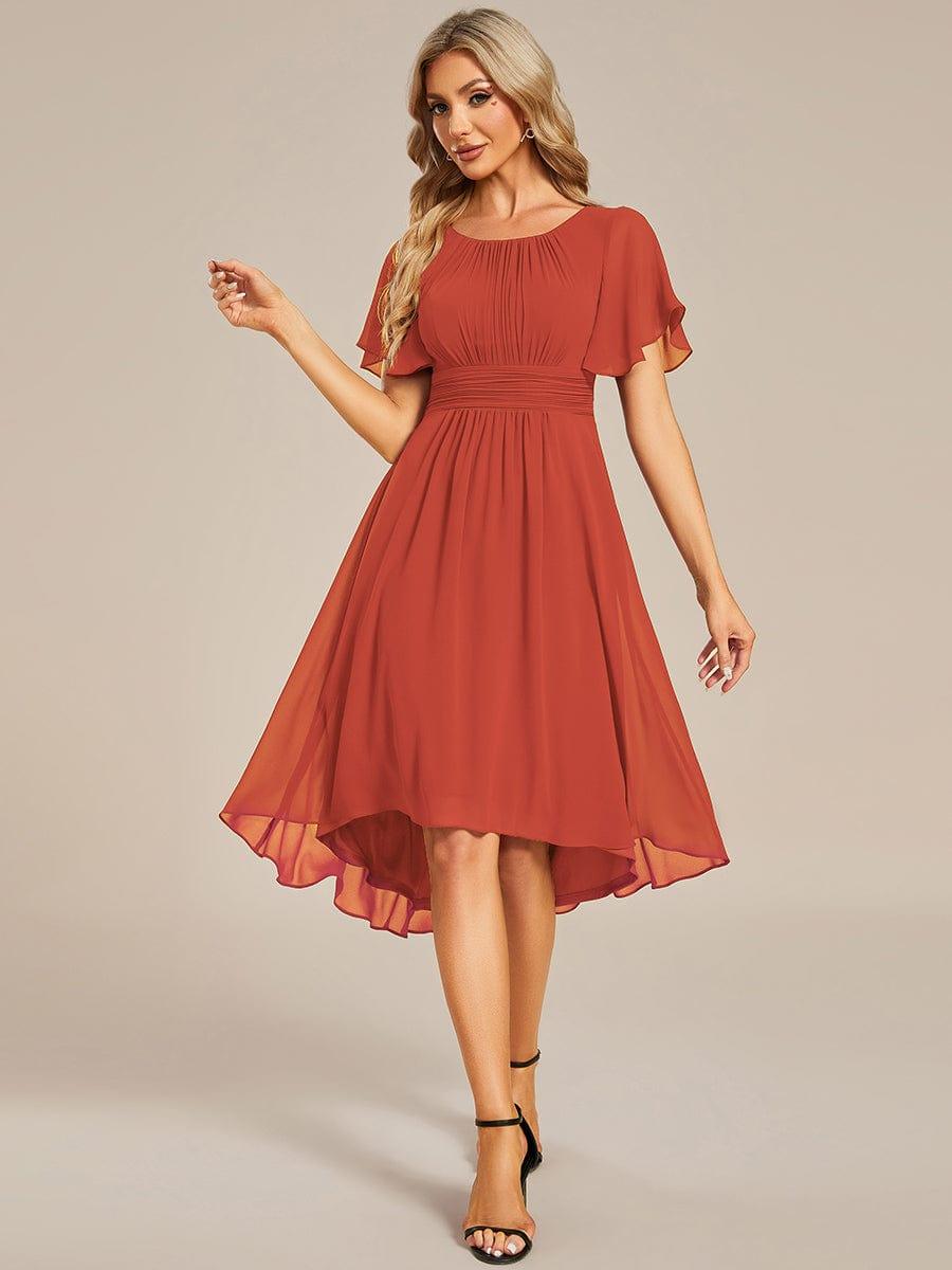 ever EDEN|Flowy Chiffon Round Neckline A-Line Knee Length Bridesmaid Dress