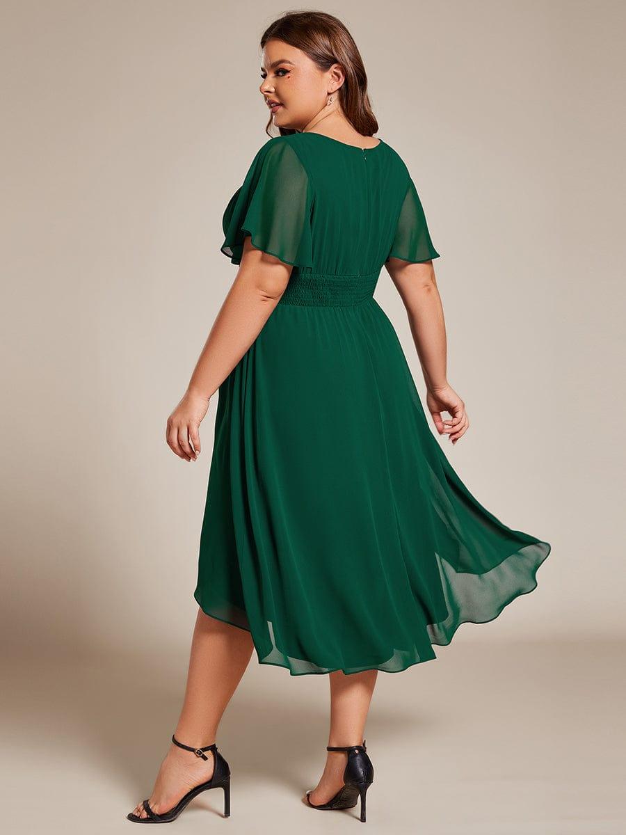 ever EDEN|Flowy Chiffon Round Neckline A-Line Knee Length Bridesmaid Dress