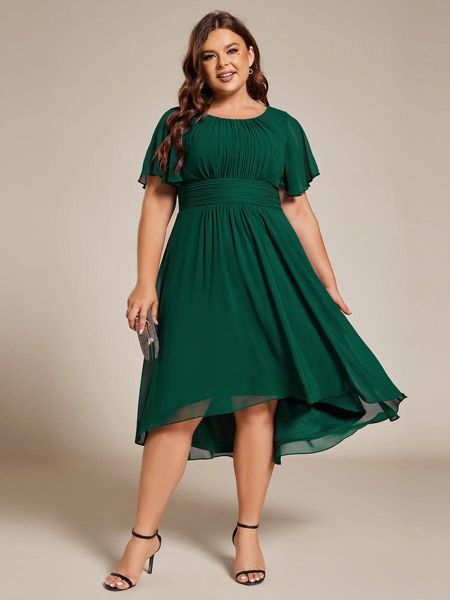 ever EDEN|Flowy Chiffon Round Neckline A-Line Knee Length Bridesmaid Dress