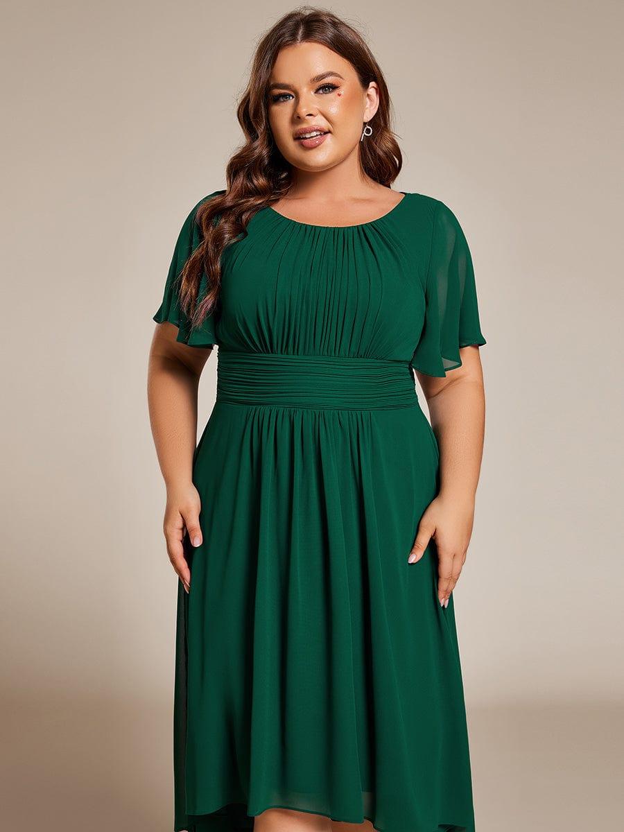ever EDEN|Flowy Chiffon Round Neckline A-Line Knee Length Bridesmaid Dress