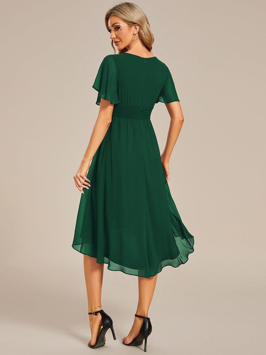 ever EDEN|Flowy Chiffon Round Neckline A-Line Knee Length Wedding Guest Dress