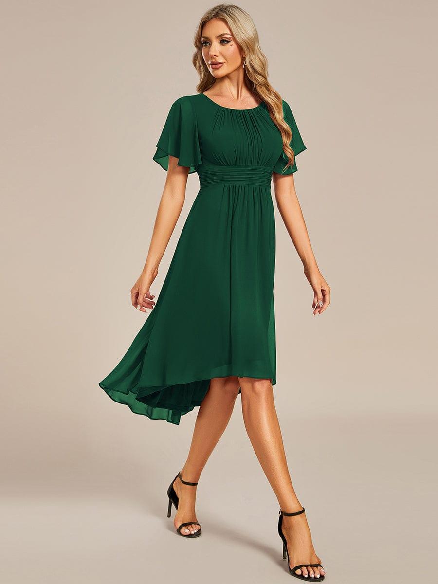 ever EDEN|Flowy Chiffon Round Neckline A-Line Knee Length Wedding Guest Dress