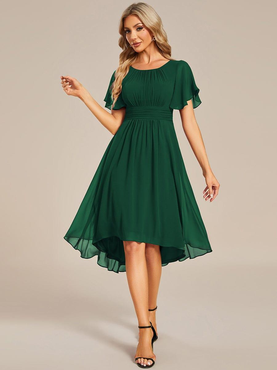 ever EDEN|Flowy Chiffon Round Neckline A-Line Knee Length Bridesmaid Dress