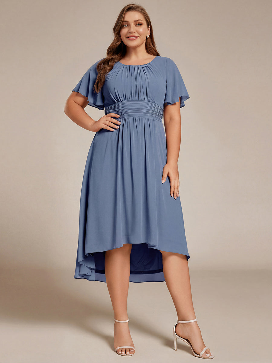 ever EDEN|Flowy Chiffon Round Neckline A-Line Knee Length Bridesmaid Dress