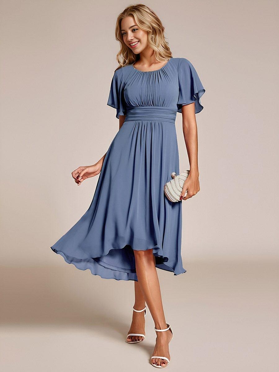 ever EDEN|Flowy Chiffon Round Neckline A-Line Knee Length Bridesmaid Dress