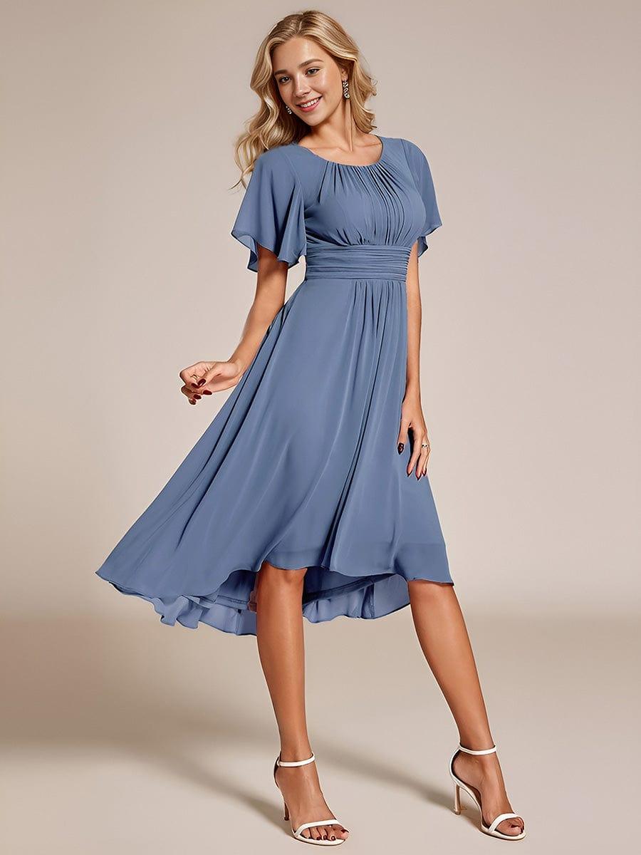 ever EDEN|Flowy Chiffon Round Neckline A-Line Knee Length Bridesmaid Dress