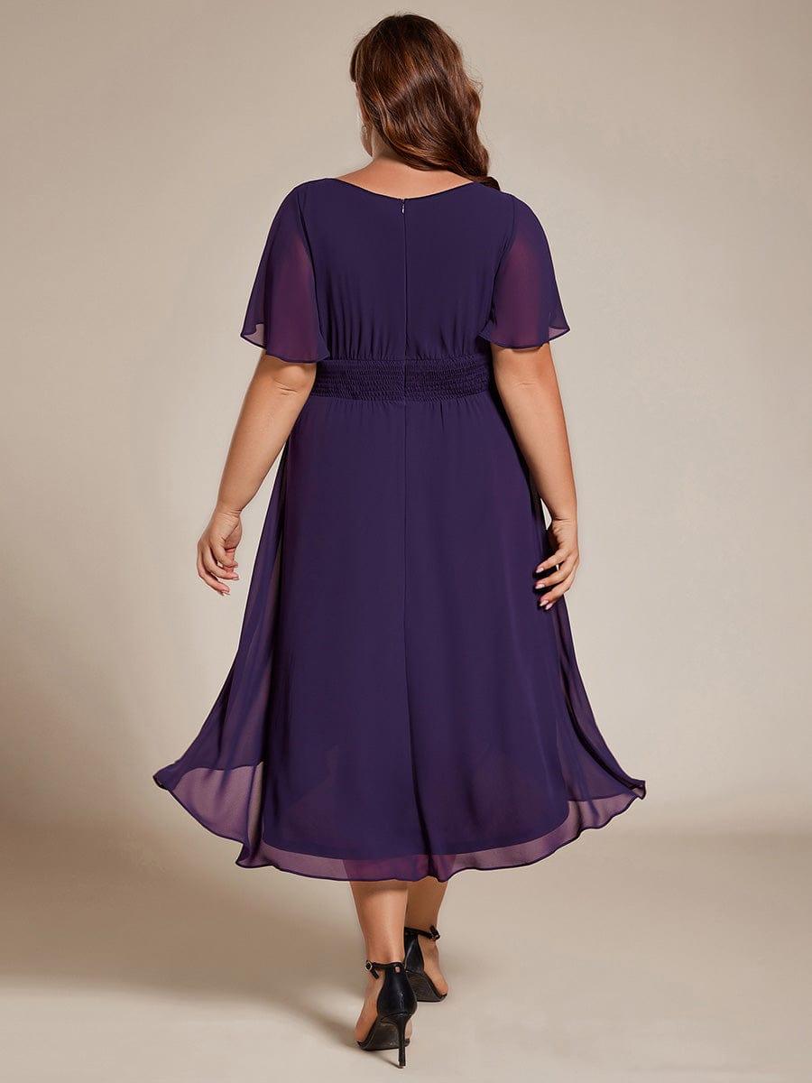 ever EDEN|Flowy Chiffon Round Neckline A-Line Knee Length Bridesmaid Dress