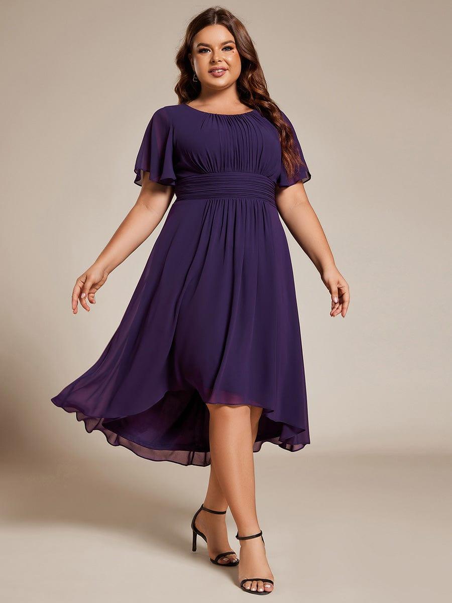 ever EDEN|Flowy Chiffon Round Neckline A-Line Knee Length Bridesmaid Dress
