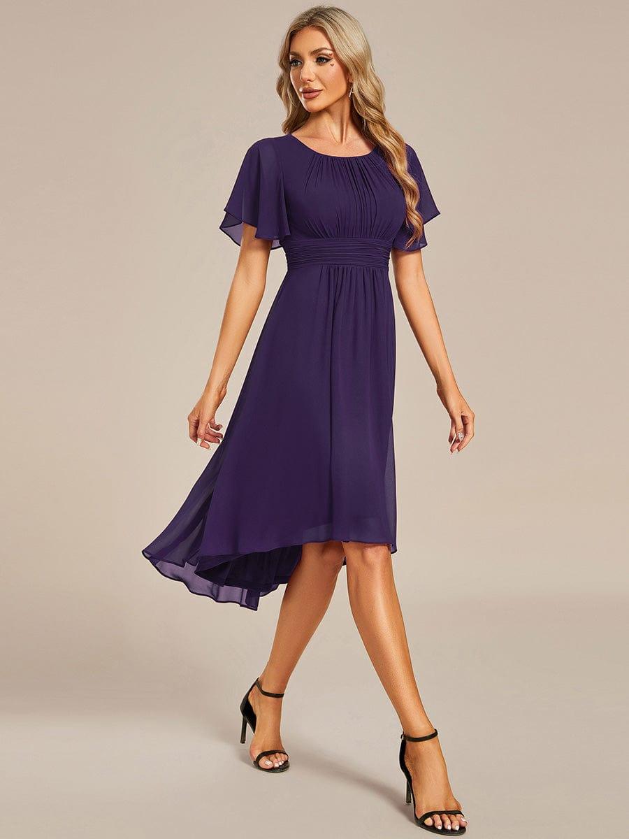 ever EDEN|Flowy Chiffon Round Neckline A-Line Knee Length Bridesmaid Dress