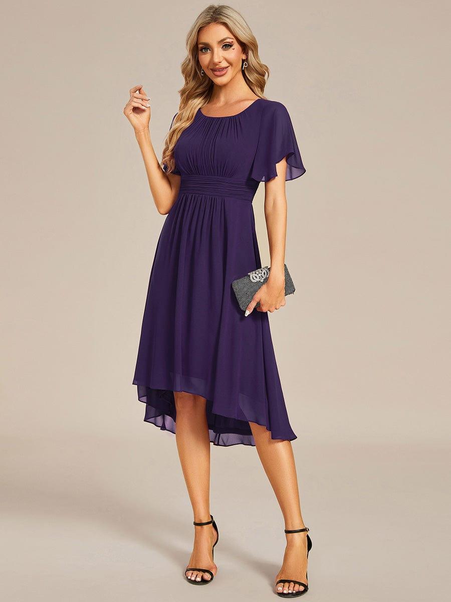 ever EDEN|Flowy Chiffon Round Neckline A-Line Knee Length Bridesmaid Dress