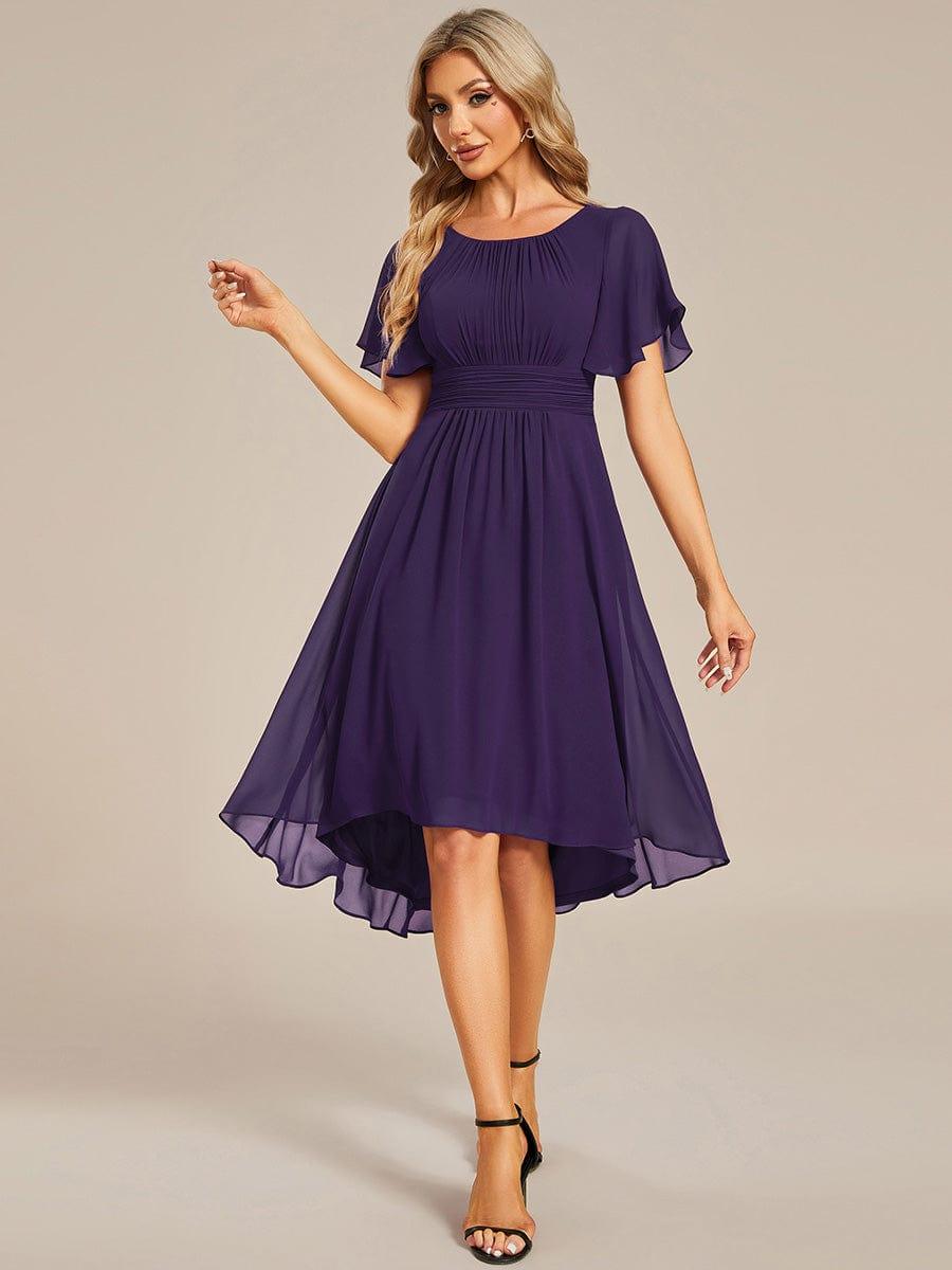 ever EDEN|Flowy Chiffon Round Neckline A-Line Knee Length Bridesmaid Dress