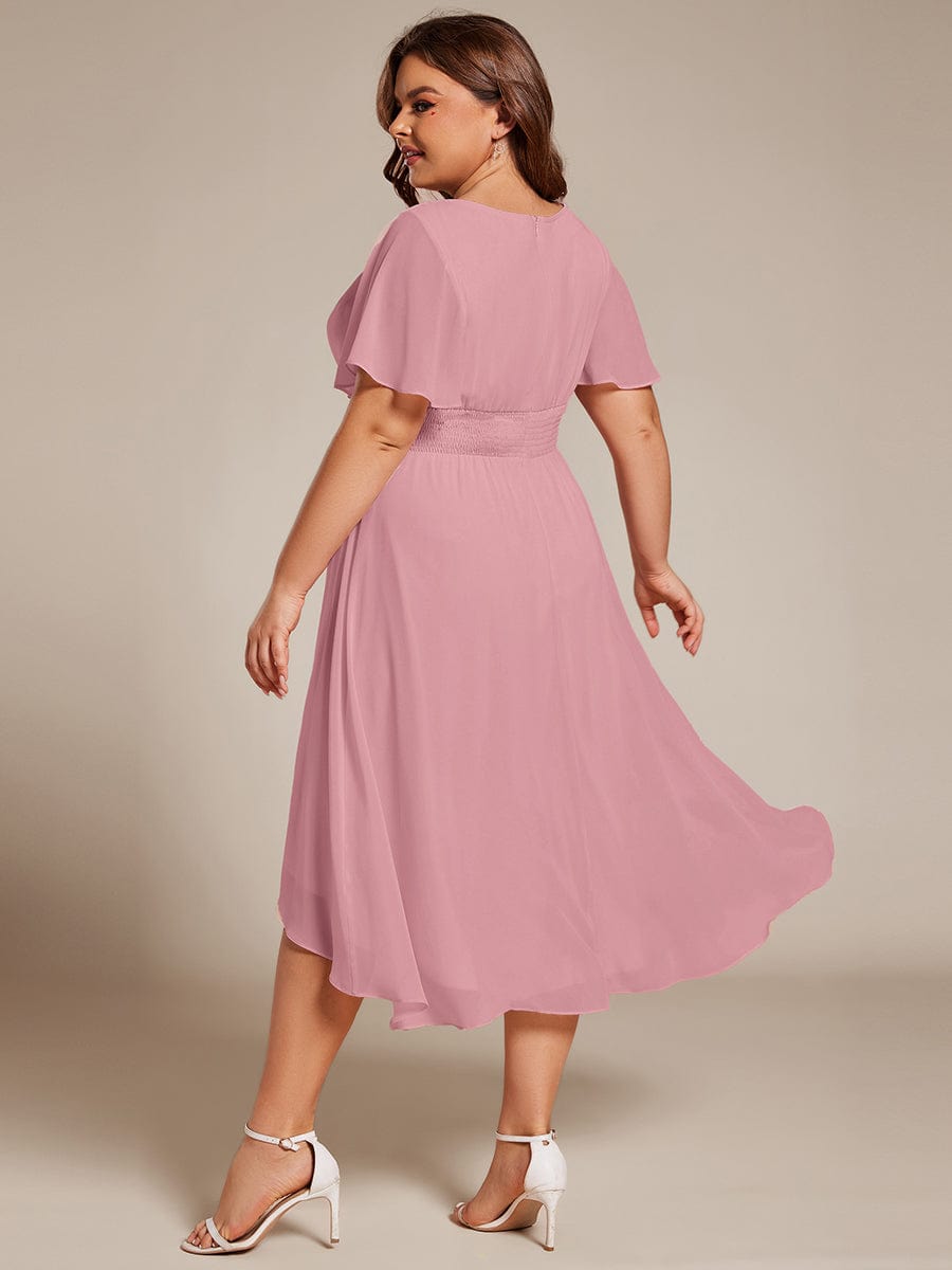ever EDEN|Flowy Chiffon Round Neckline A-Line Knee Length Bridesmaid Dress