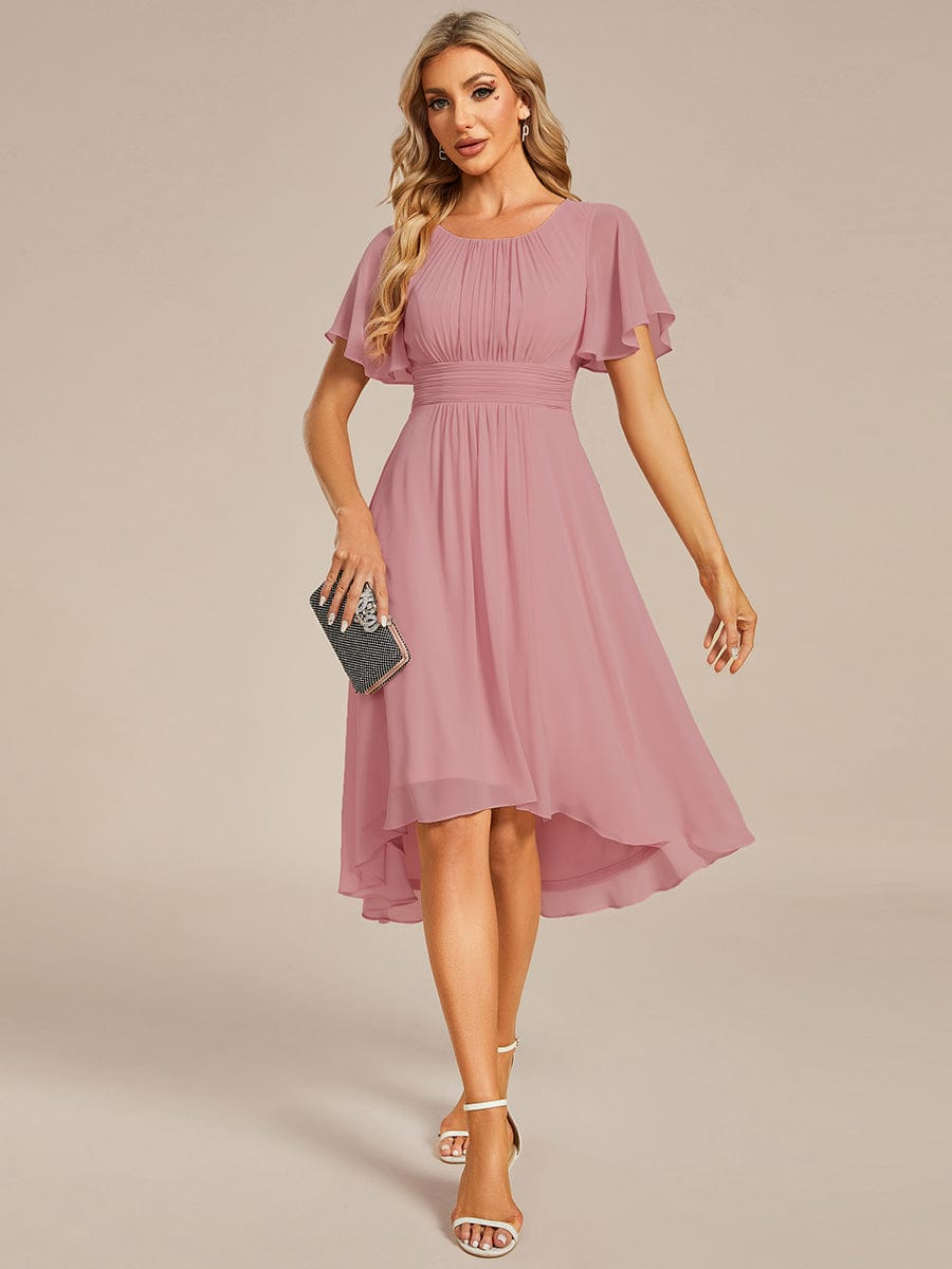 ever EDEN|Flowy Chiffon Round Neckline A-Line Knee Length Bridesmaid Dress