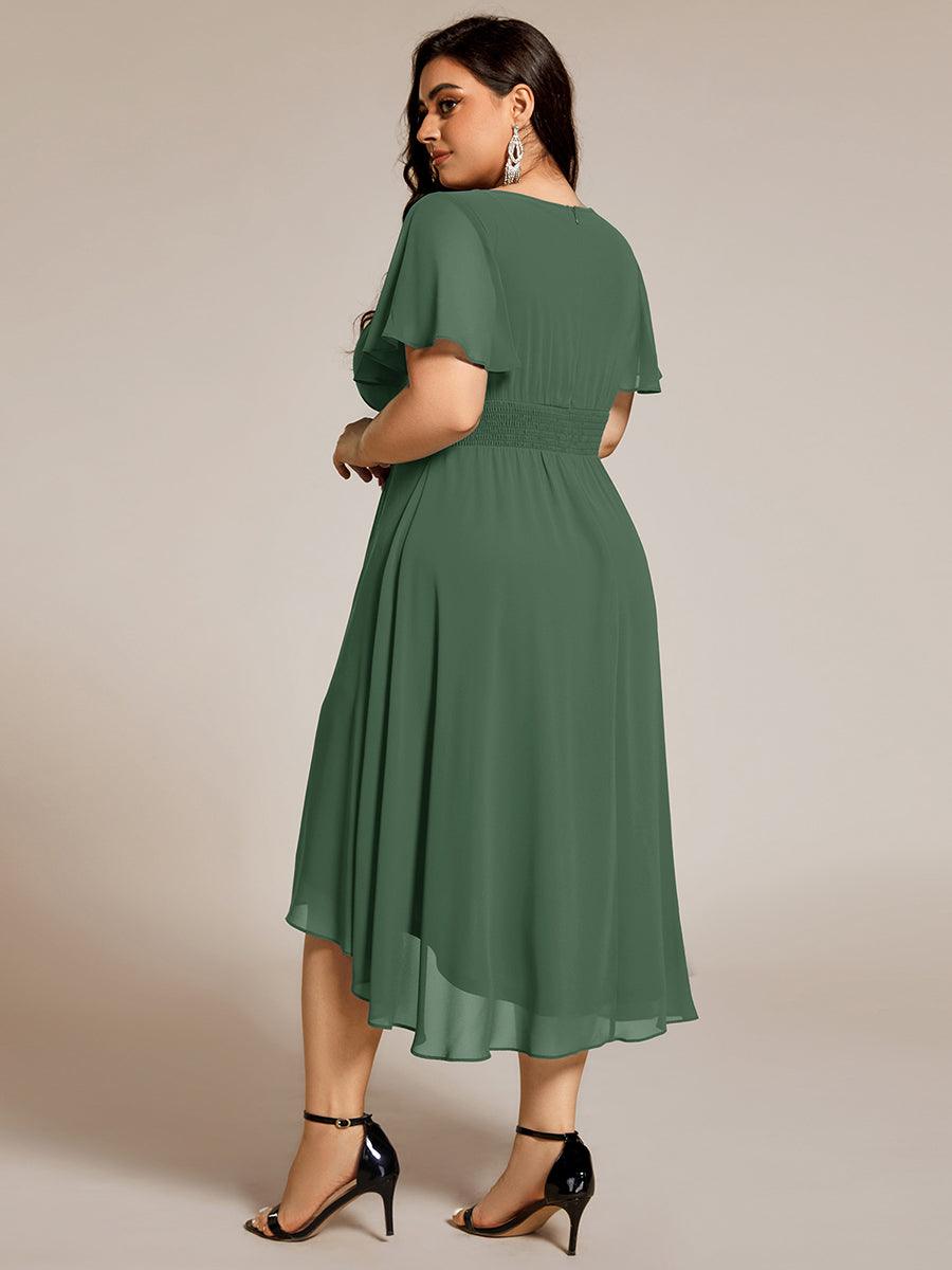 ever EDEN|Flowy Chiffon Round Neckline A-Line Knee Length Wedding Guest Dress