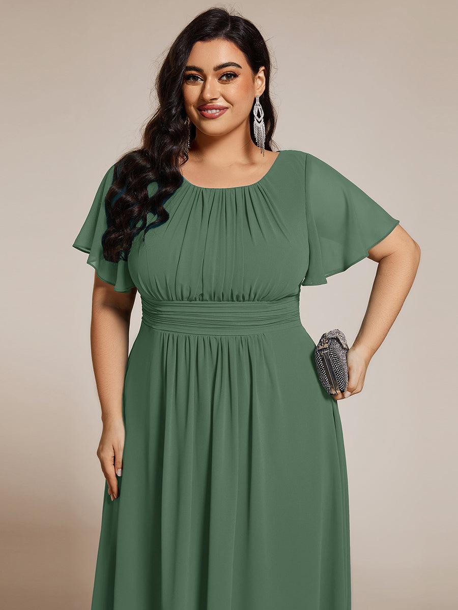 ever EDEN|Flowy Chiffon Round Neckline A-Line Knee Length Bridesmaid Dress
