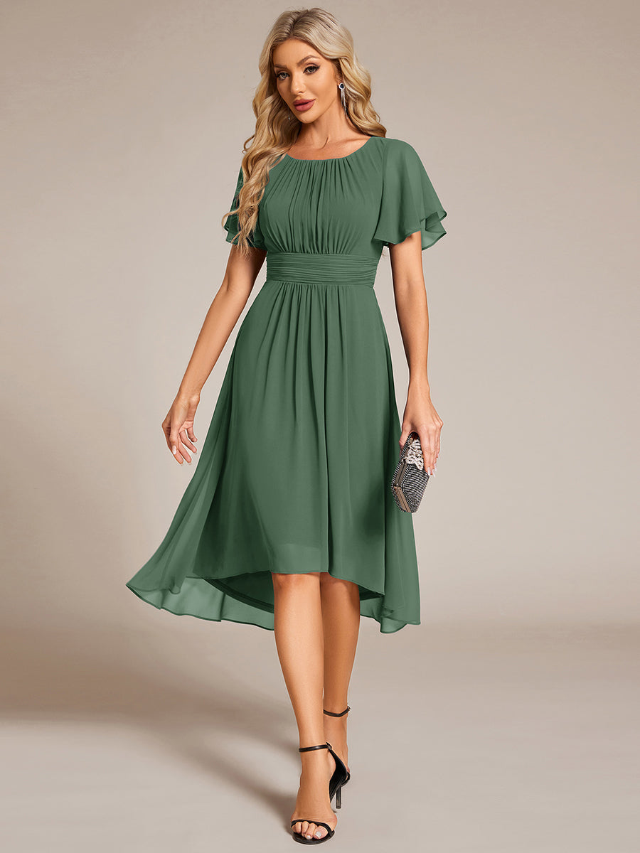 ever EDEN|Flowy Chiffon Round Neckline A-Line Knee Length Bridesmaid Dress