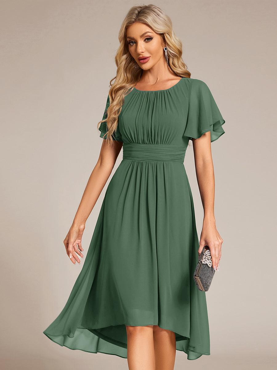 ever EDEN|Flowy Chiffon Round Neckline A-Line Knee Length Bridesmaid Dress