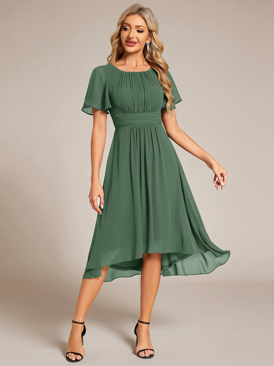 ever EDEN|Flowy Chiffon Round Neckline A-Line Knee Length Bridesmaid Dress
