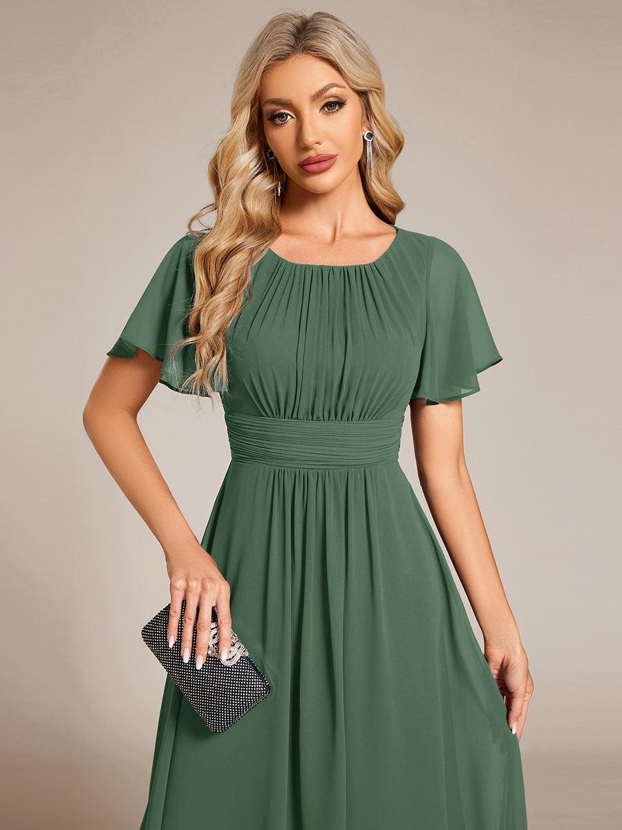 ever EDEN|Flowy Chiffon Round Neckline A-Line Knee Length Bridesmaid Dress