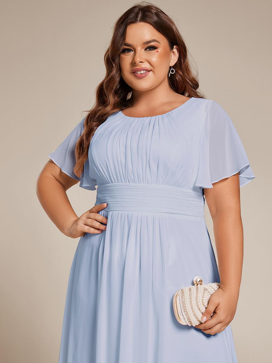 ever EDEN|Flowy Chiffon Round Neckline A-Line Knee Length Bridesmaid Dress