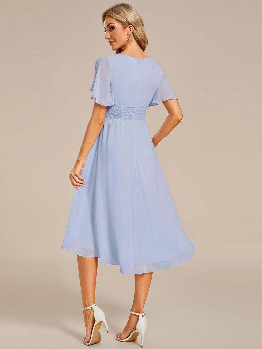 ever EDEN|Flowy Chiffon Round Neckline A-Line Knee Length Bridesmaid Dress