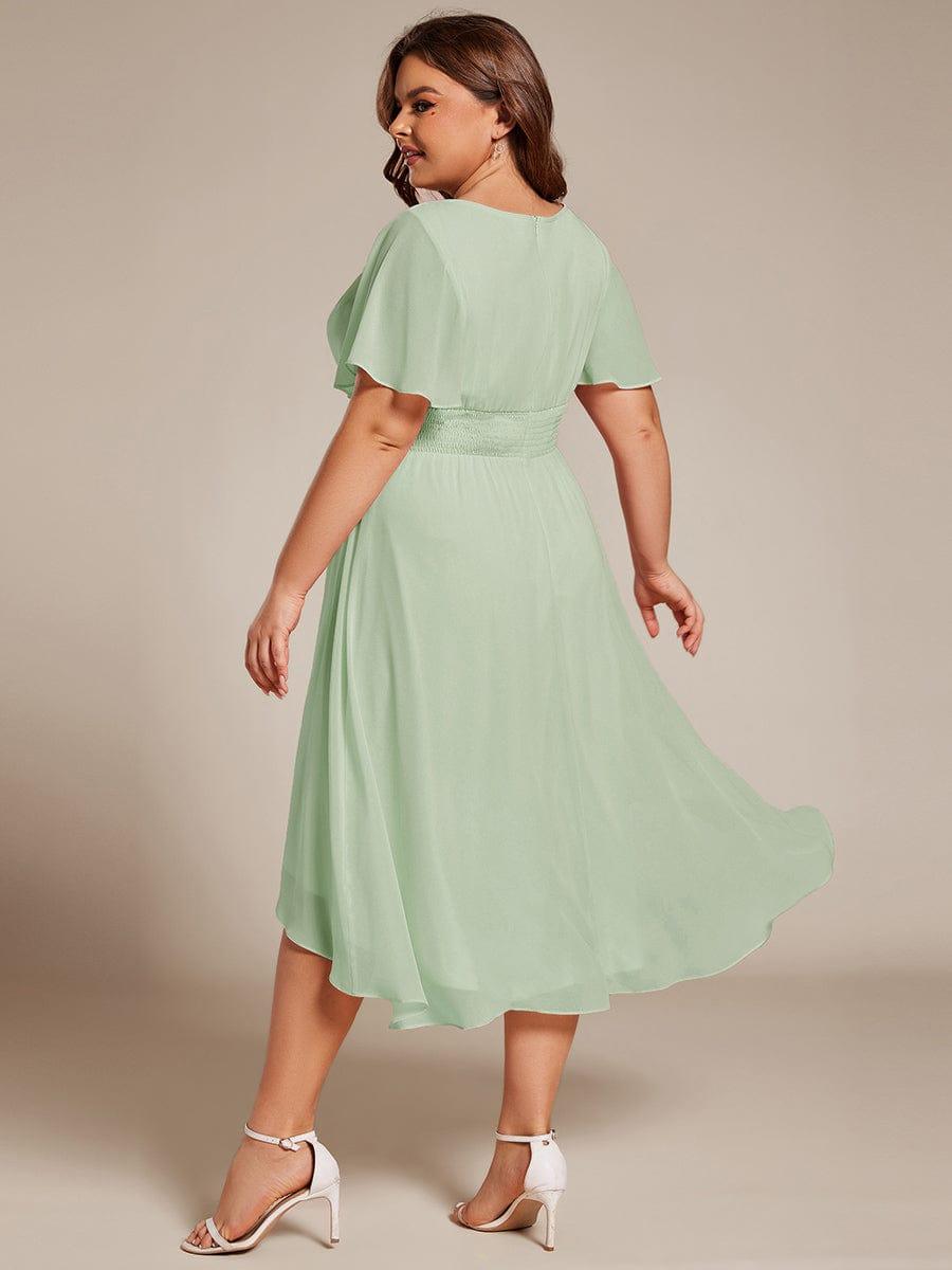 ever EDEN|Flowy Chiffon Round Neckline A-Line Knee Length Bridesmaid Dress