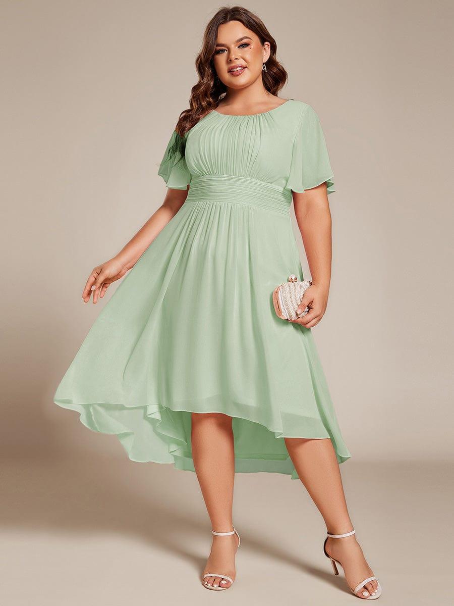 ever EDEN|Flowy Chiffon Round Neckline A-Line Knee Length Bridesmaid Dress