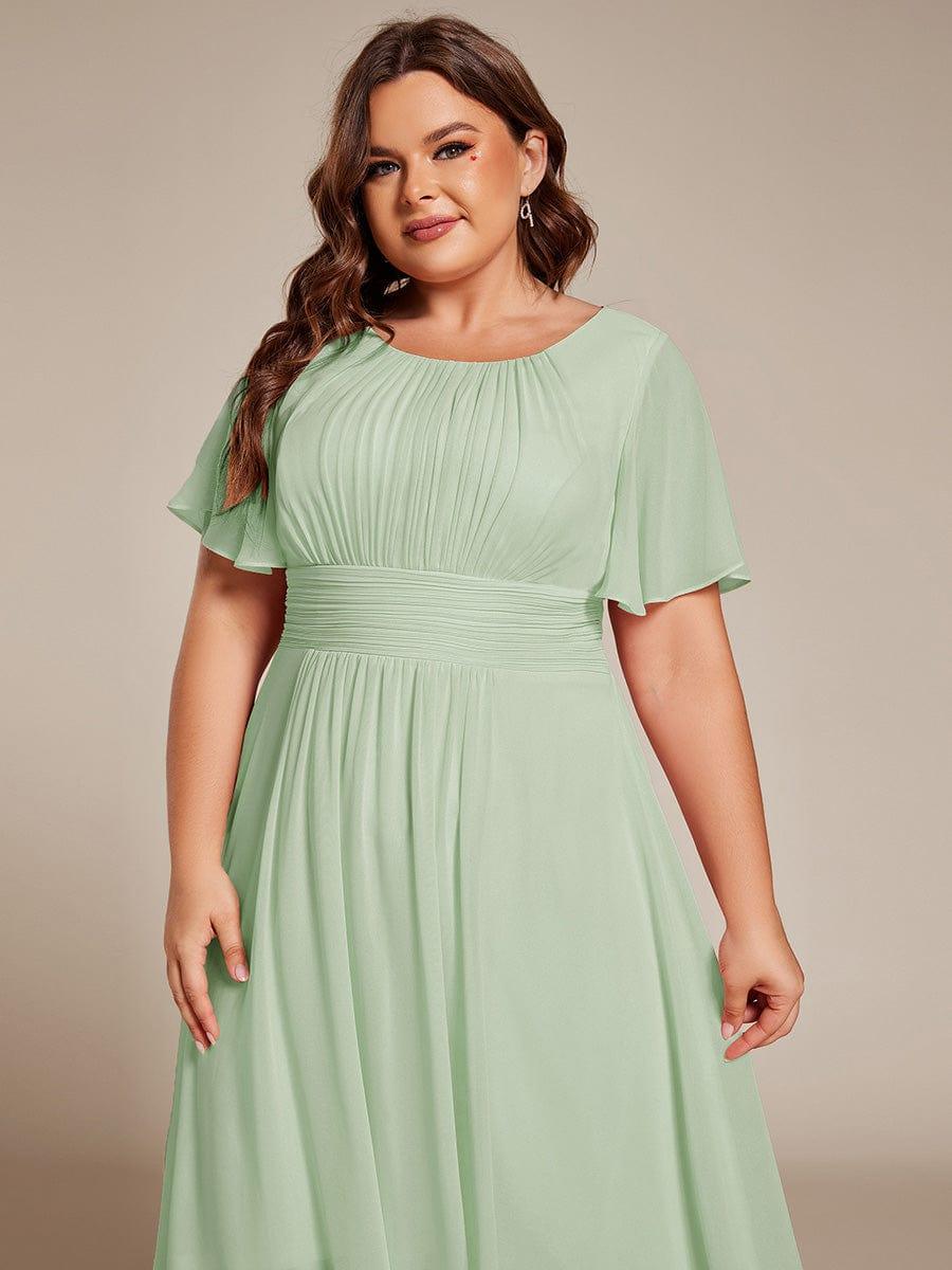 ever EDEN|Flowy Chiffon Round Neckline A-Line Knee Length Bridesmaid Dress